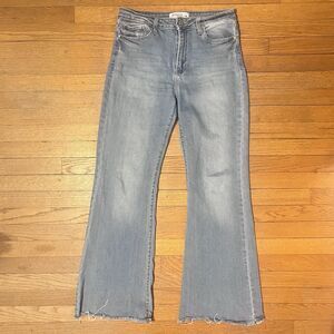 Just Black Denim Womens Slim Flare Boot Leg Jeans High Rise Frayed Hem Size 30